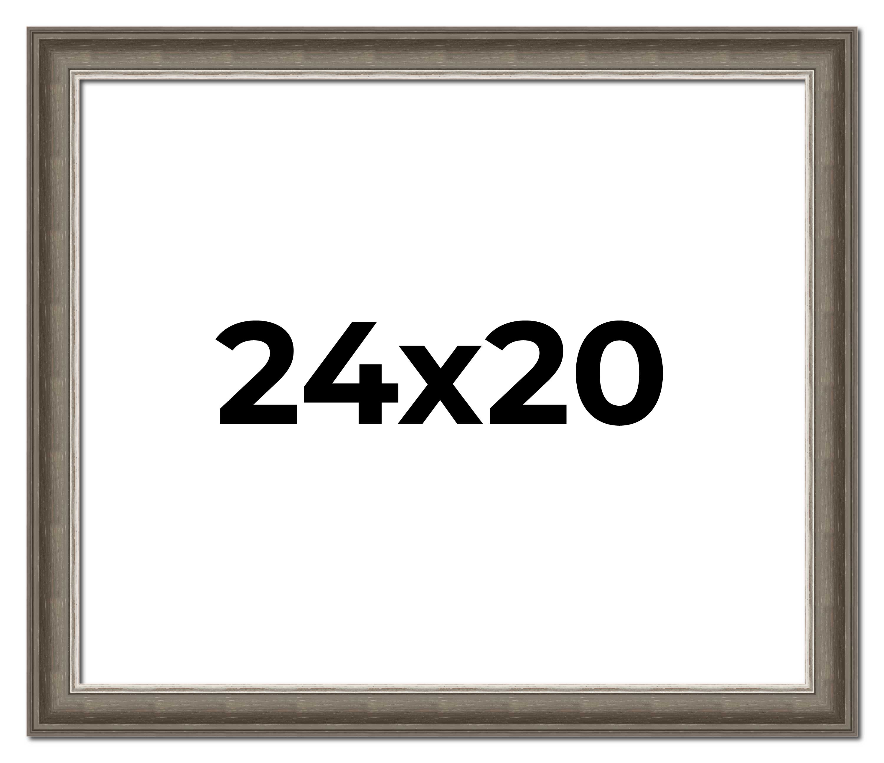 24x20 Frame Brown Solid Wood Picture Frame | 1.75 Inch Moulding Width ...