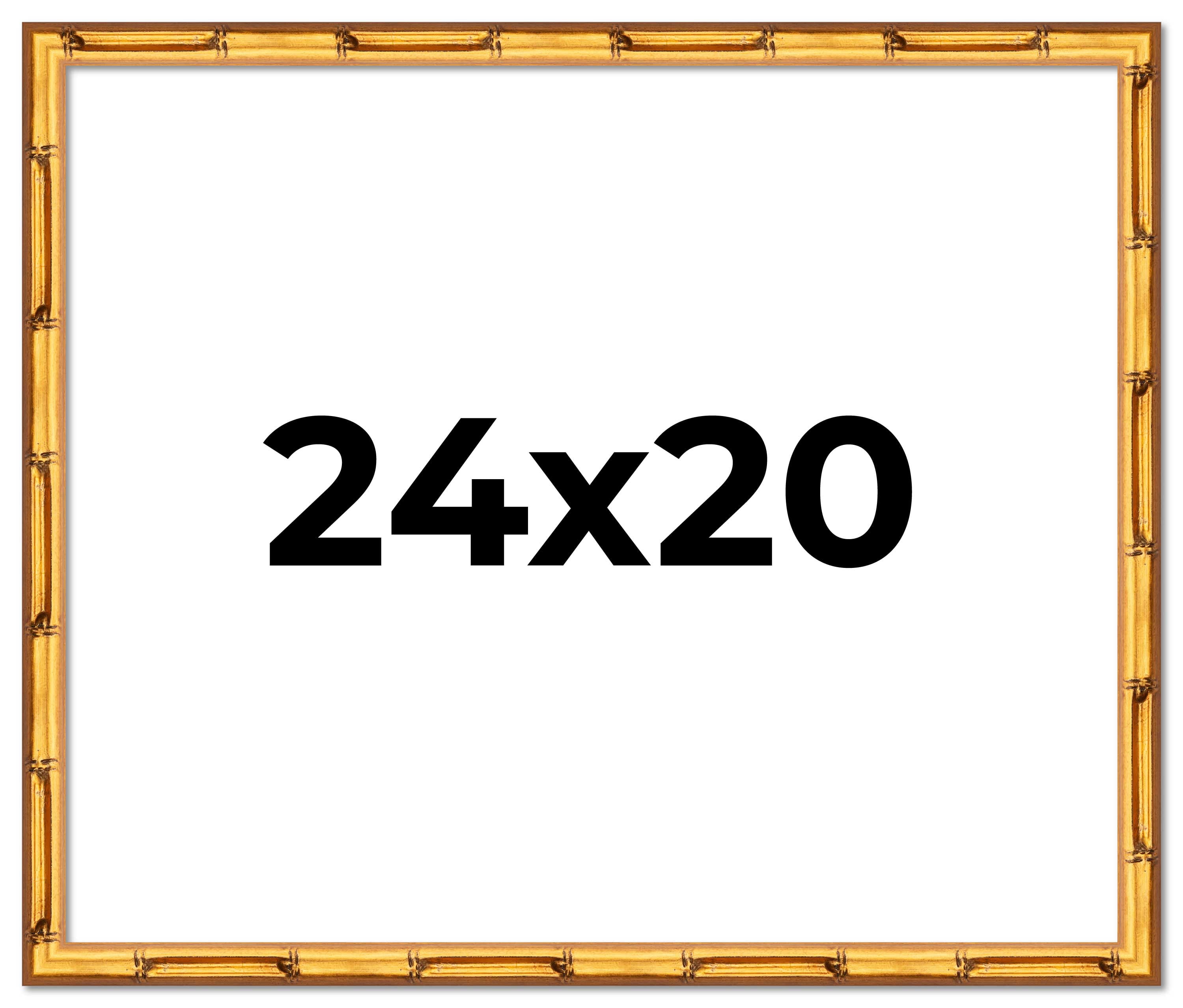 24x20 Frame Gold Bamboo Solid Wood Picture Frame | 0.75 Inch Moulding ...