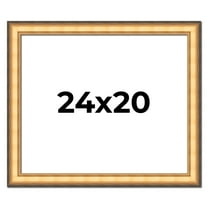 24x20 Frame Gold Plein Aire Solid Wood Picture Frame Width 2 Inches | Interior Frame Depth 0.5
