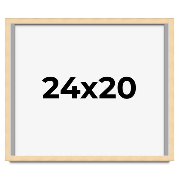 24x20 Frame Natural Wood Picture Frame | 0.75 Inch Moulding Width | with UV Acrylic Plexiglass,