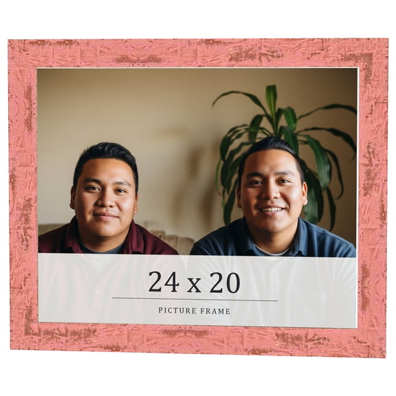 24x20 Frame Pink Solid Wood Picture Frame Width 1.125 Inches | Interior Frame Depth 0.5 Inches |