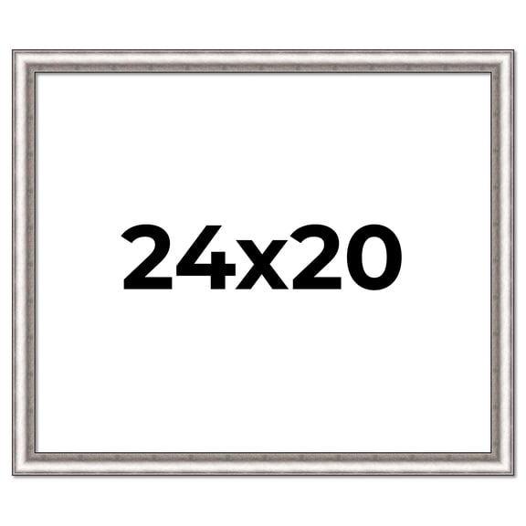 24x20 Frame Silver Real Wood Picture Frame Width 1.25 Inches | Interior Frame Depth 0.5 Inches |