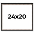 thumbnail image 1 of 24x20 Frame Silver Real Wood Picture Frame Width 1.25 Inches | Interior Frame Depth 0.75 Inches |, 1 of 8