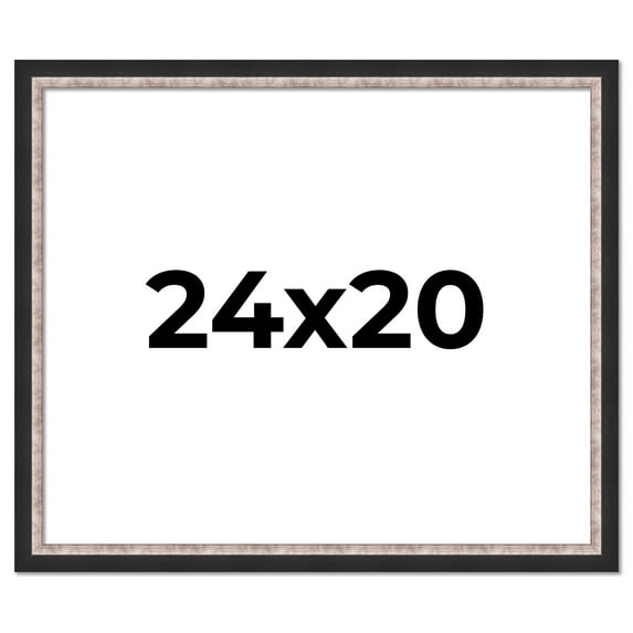 24x20 Frame Silver Real Wood Picture Frame Width 1.25 Inches | Interior Frame Depth 0.75 Inches |