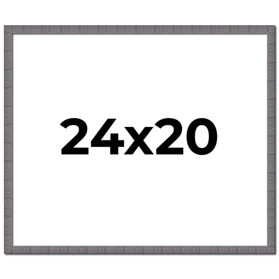 24x20 Frame Slate Blue Distressed Rustic Solid Wood Picture Frame | 0.75 Inch Moulding Width |