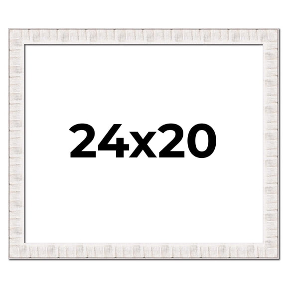 24x20 Frame White Sonoma Rustic Wood Picture Frame | 1.5 Inch Moulding Width | Complete with UV