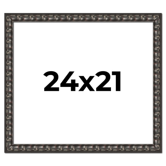 24x21 Frame Black-Brown Medieval Solid Wood Picture Frame | 1.5 Inch Moulding Width | Gotham