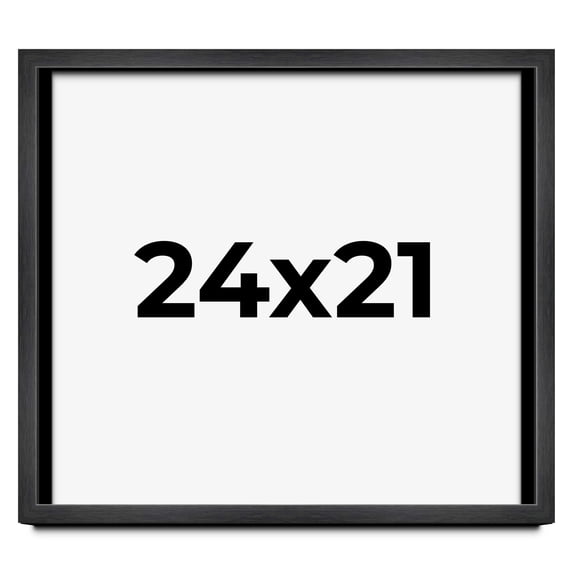 24x21 Frame Black Charcoal Grey Wood Textured Picture Frame | 0.75 Inch Moulding Width | Gunmetal