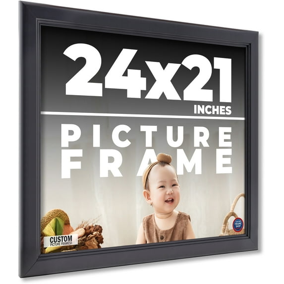 24x21 Frame Black Passaggi Solid Wood Picture Frame Width 1.5 Inches | Interior Depth 0.5 Inches |