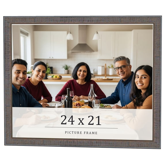 24x21 Frame Blue Kingsley Pewter Solid Wood Picture Frame Width 0.75 Inches |Interior Depth 0.5