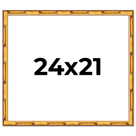 24x21 Frame Gold Bamboo Picture Frame - Complete Modern Photo Frame Includes UV Acrylic Shatter