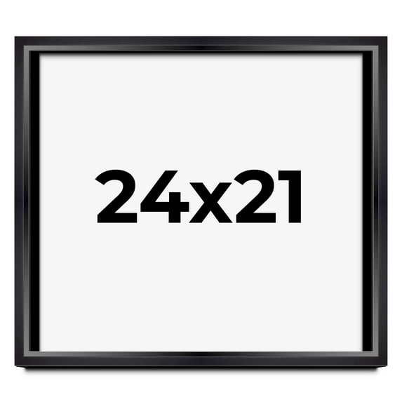 24x21 Shadow Box Frame Black | 1.25 inches Deep Real Wood Contemporary Shadowbox Display Frame | UV