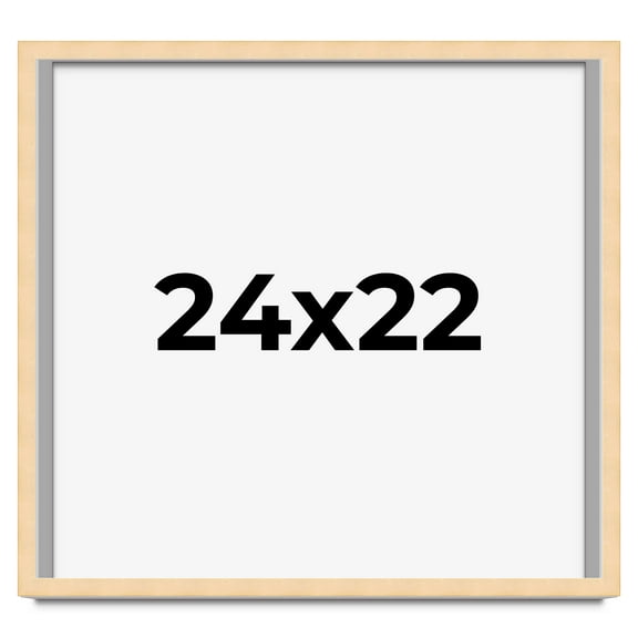 24x22 Frame Beige Real Wood Picture Frame Width 0.75 inches | Interior Frame Depth 0.5 inches |