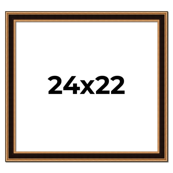 24x22 Frame Gold Brown Plein Air Vintage Solid Wood Picture Frame | 1.75 Inches Moulding Width |