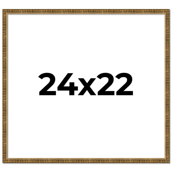 24x22 Frame Gold Kingsley Distressed Solid Wood Picture Frame Width 0.75 Inches | Interior Frame