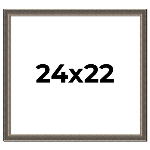 24x22 Frame Silver Real Wood Picture Frame Width 1.25 Inches | Interior Frame Depth 0.5 Inches |