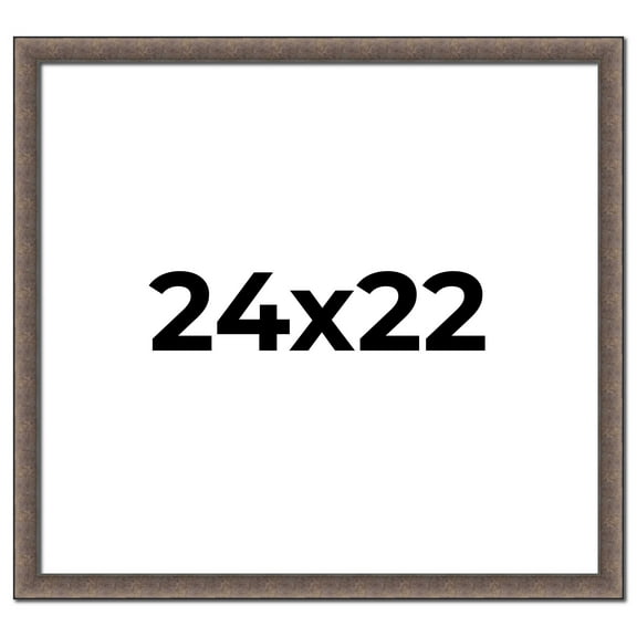 24x22 Frame Silver Real Wood Picture Frame Width 1.25 Inches | Interior Frame Depth 0.5 Inches |