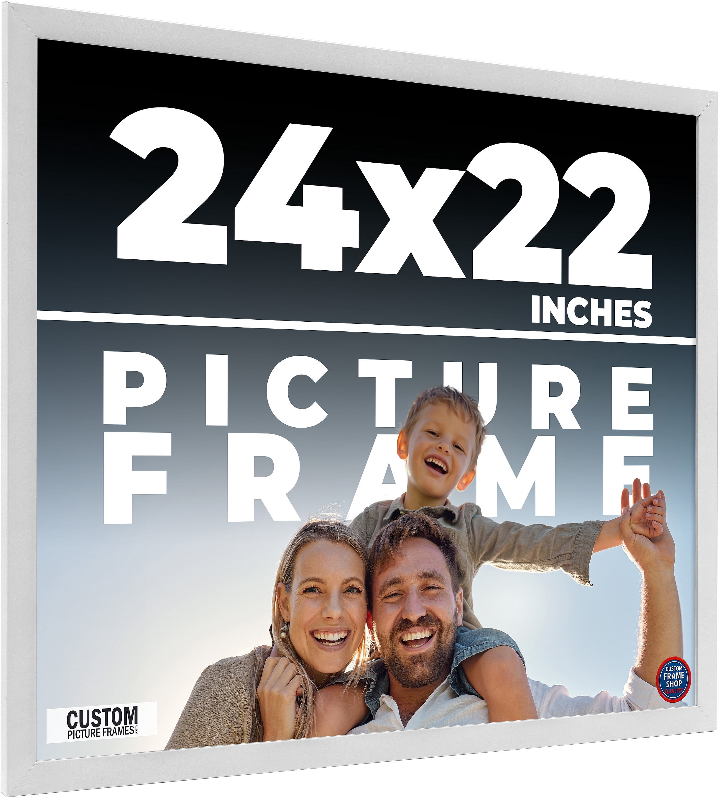 24x22 Frame White Solid Wood Picture Frame Includes UV Acrylic Shatter ...