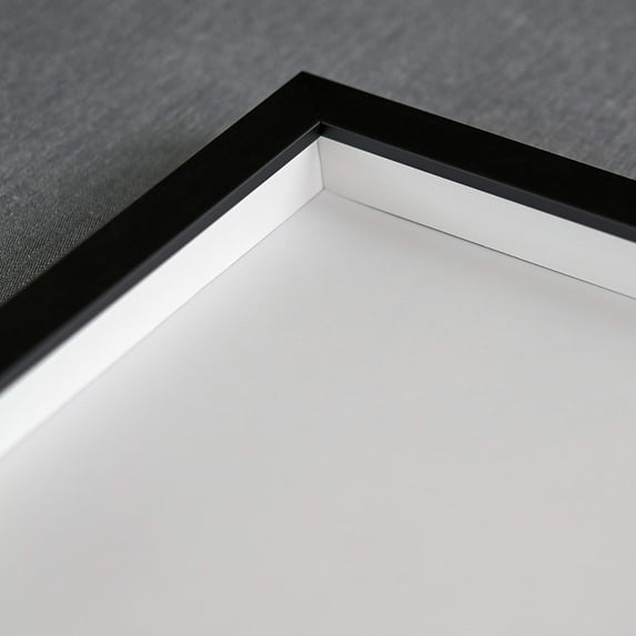 24x22 Shadow Box Frame Black | 1 inches Deep Real Wood Contemporary Shadowbox Display Frame | UV