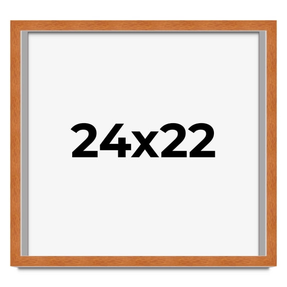 24x22 Shadow Box Frame Brown | 0.875 Inches Deep Real Wood Contemporary Shadowbox Display Frame |