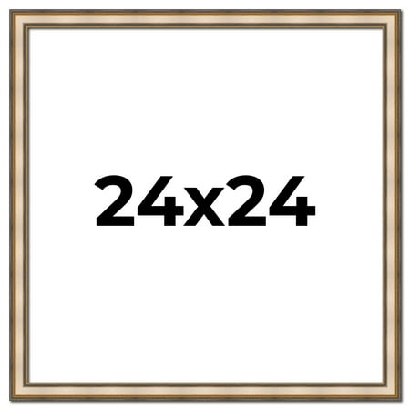 24x24 1.75" 'Prima" Silver Contemporary Wood Frame - Great for Posters, Photos, Art Prints, Mirror,