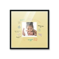 24x24 Black Autograph & Signature Frame with Yellow Square Photo Mat for 8x8 Picture - Includes