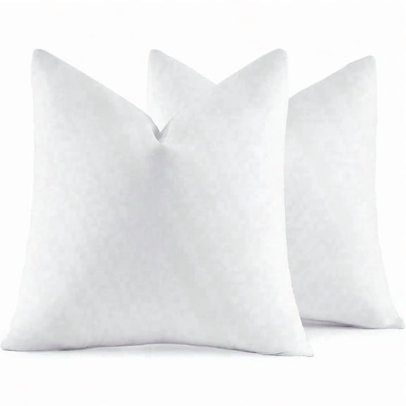 24x24 Euro Pillow Inserts, Set of 2 Down Feather Throw Pillows for Couch Sofa Bed, Decorative Fluffy Throw Pillow Inserts Cotton Fabric,White