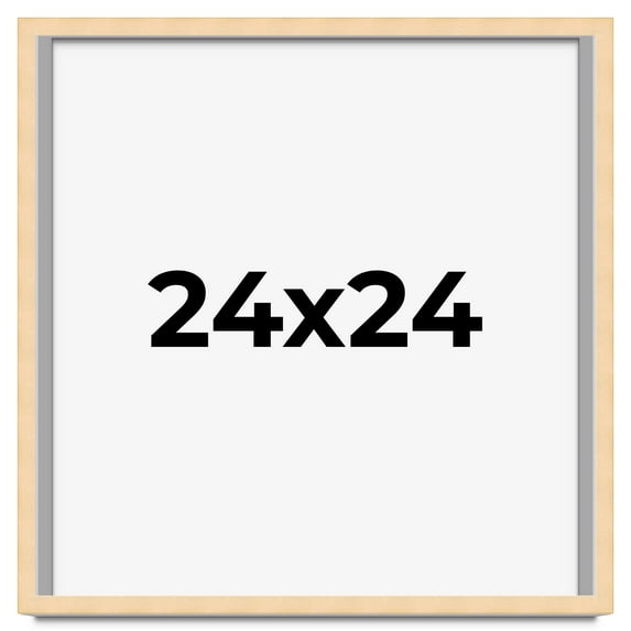 24x24 Frame Beige Real Wood Picture Frame Width 0.75 inches | Interior Frame Depth 0.5 inches |
