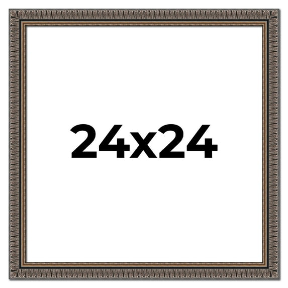 24x24 Frame Black Feather Payton Ornate Solid Wood Picture Frame Width 1.75 Inches | Interior Depth