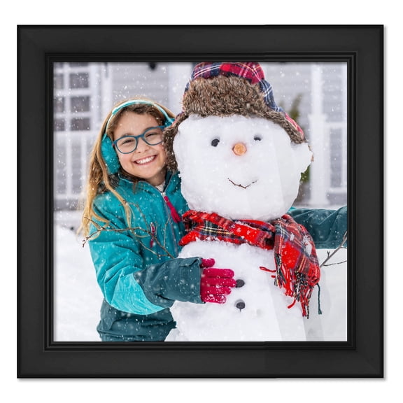 24x24 Frame Black Picture Frame - Modern Photo Frame Includes UV Acrylic Shatter Guard Front, Acid Free Foam