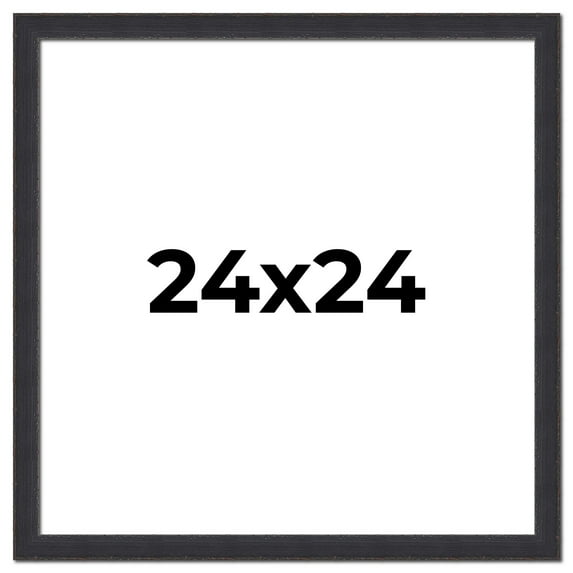 24x24 Frame Black Real Wood Picture Frame Width 1.25 Inches | Interior Frame Depth 0.5 Inches |