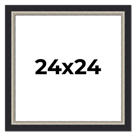 24x24 Frame Black Real Wood Picture Frame Width 2.25 Inches | Interior Frame Depth 0.5 Inches |