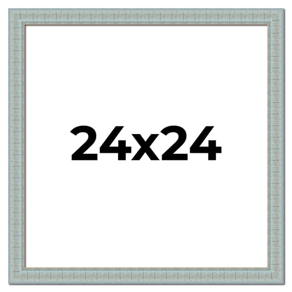 24x24 Frame Blue Teal Distressed Solid Wood Picture Frame | 1.625 Inch Moulding Width | Sonoma Blue
