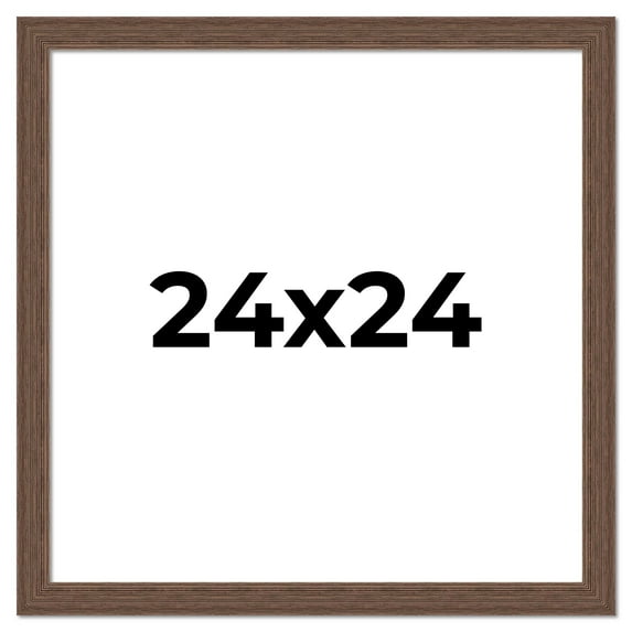 24x24 Frame Brown Distressed Barnwood Picture Frame | Rustic Farmhouse Photo Frame Includes UV