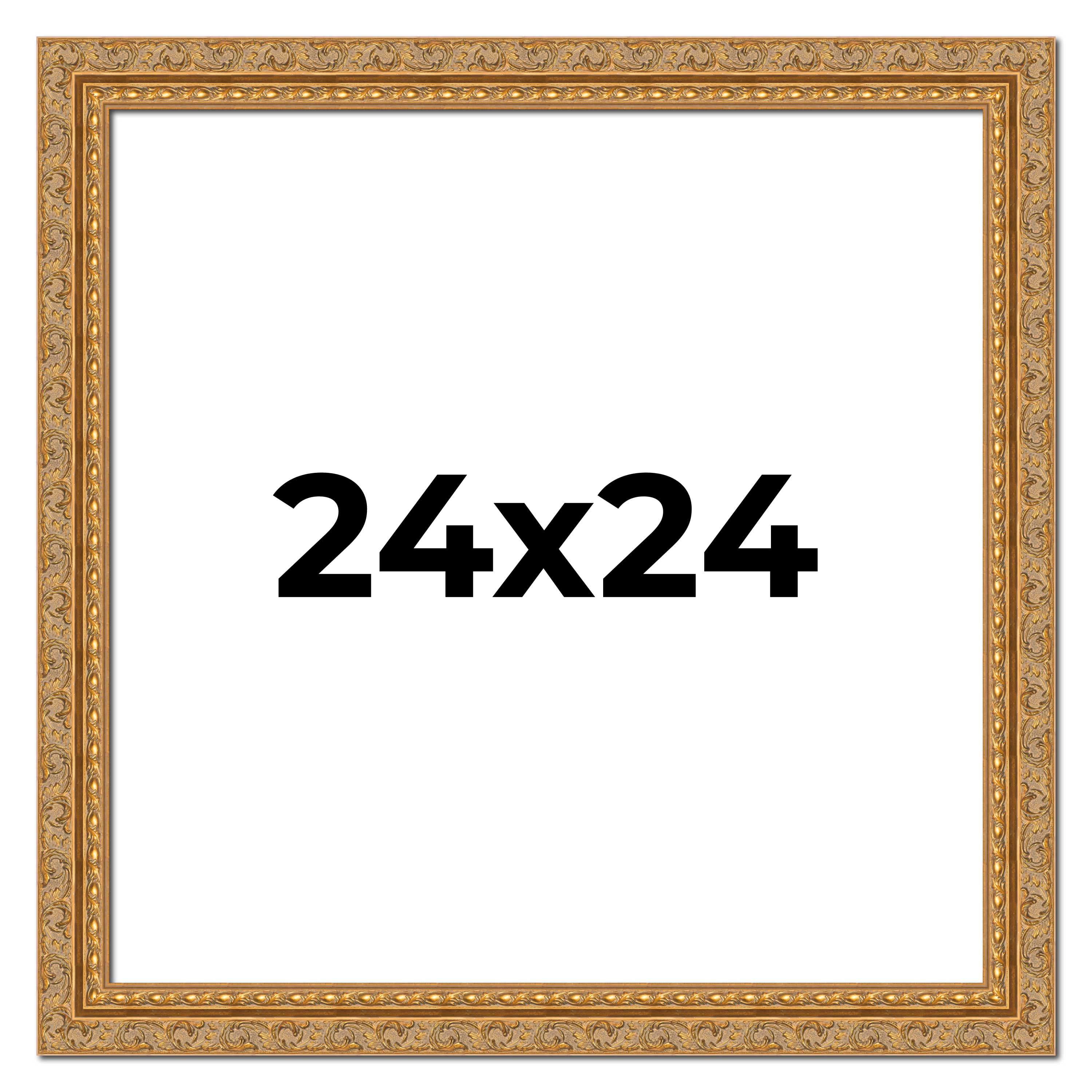 24x24 Frame Gold Ornate Solid Wood Picture Frame | 2 Inch Moulding ...