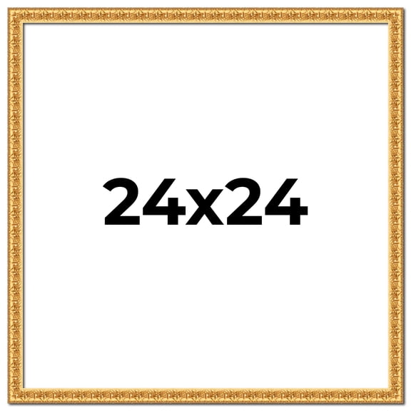 24x24 Frame Gold Real Wood Picture Frame Width 1 inches | Interior Frame Depth 0.5 inches | Edwina
