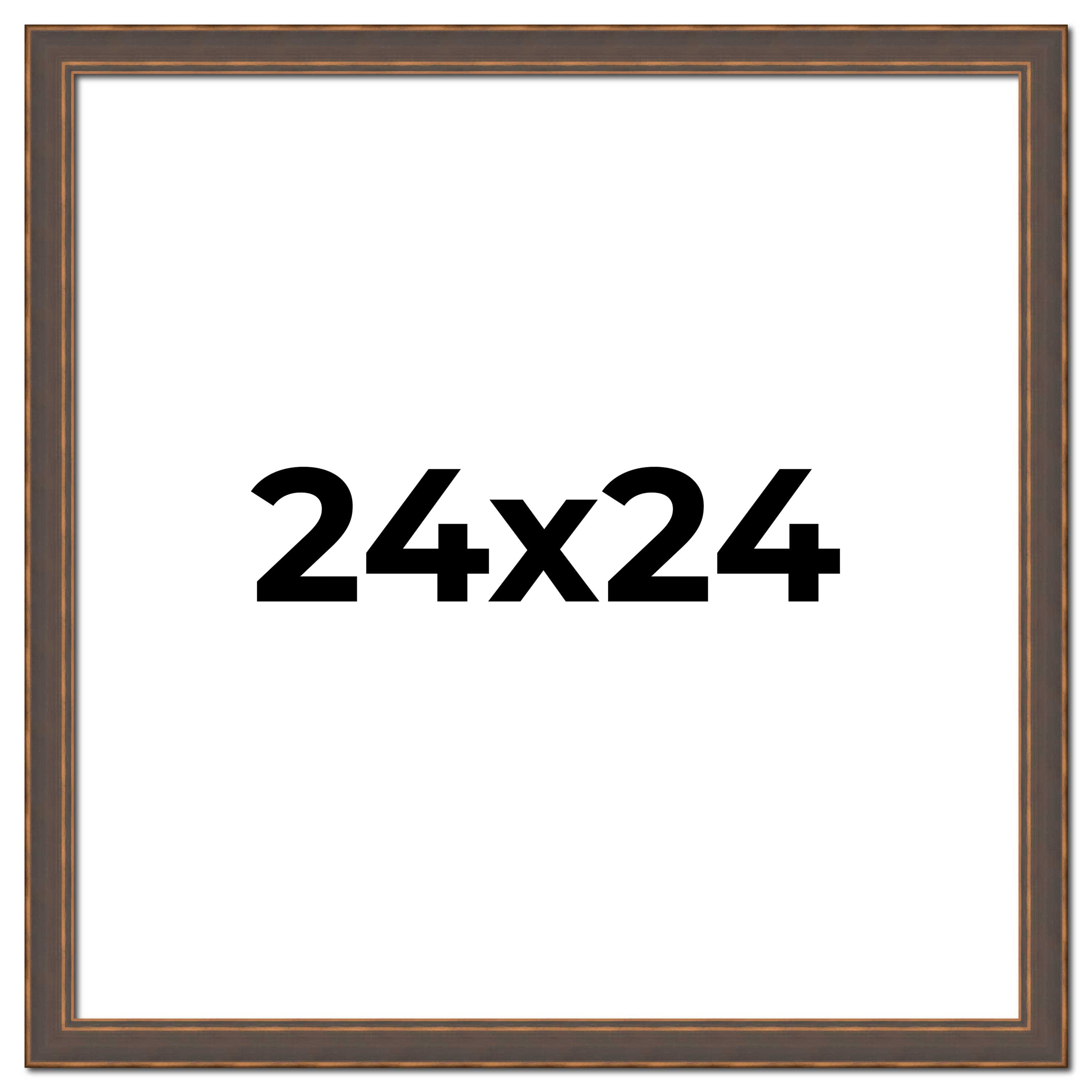 24x24 Frame Golden Caramel Solid Wood Bronze Picture Frame | 1.25 Inch ...