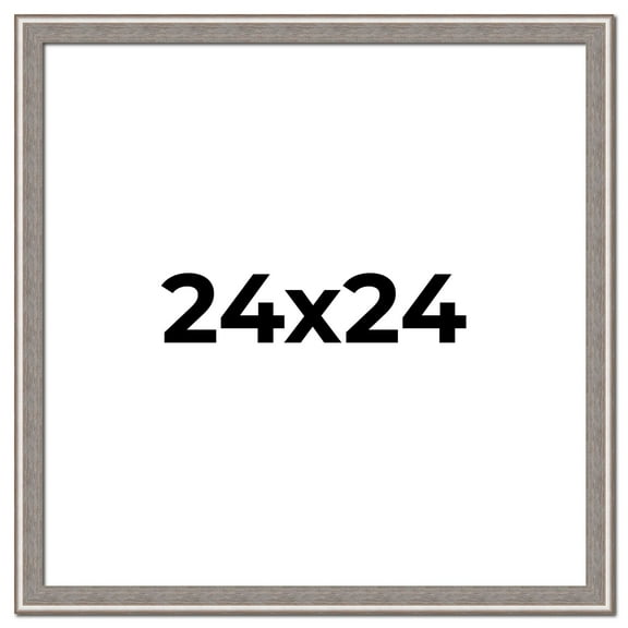 24x24 Frame Grey Real Wood Picture Frame Width 1.25 inches | Interior Frame Depth 0.5 inches | Hans