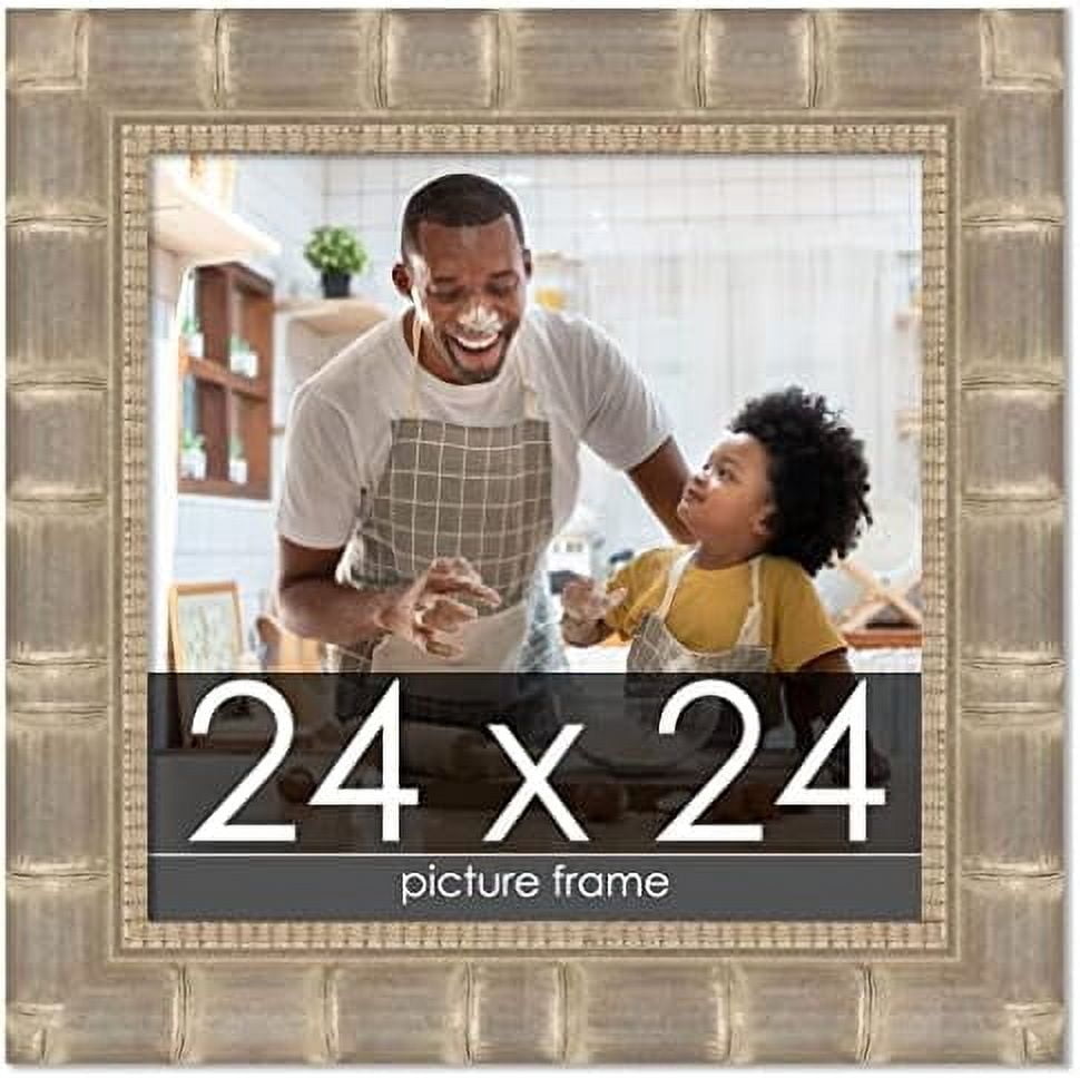 24x24 Frame Silver Bamboo | 2.75 Inches Moulding Width | Solid Wood ...