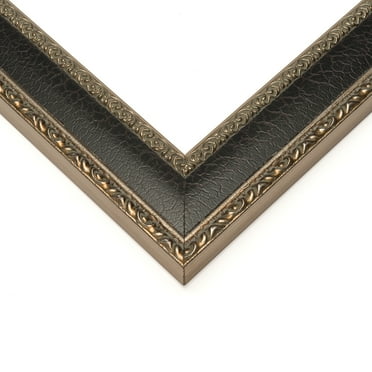 24x24 Frame Silver Brown Ornate Solid Wood Picture Frame Width 1.75 Inches | Interior Frame Depth