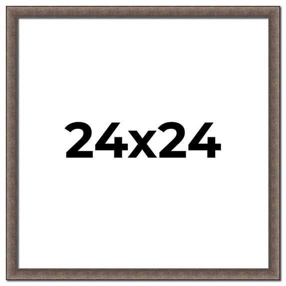 24x24 Frame Silver Real Wood Picture Frame Width 1.25 Inches | Interior Frame Depth 0.5 Inches |