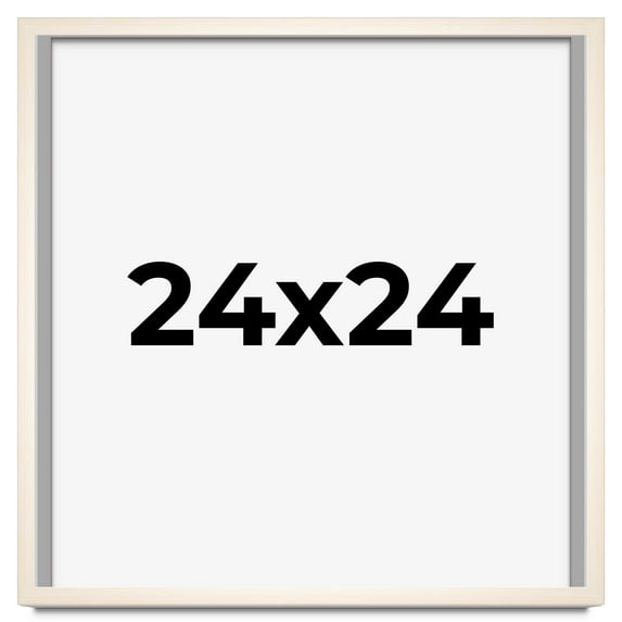 24x24 Frame White Wheat Solid Wood Picture Frame | Moulding Width 0.75 Inches | Interior Depth 0.5