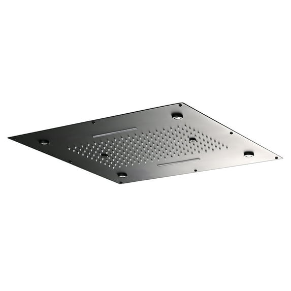 24x24 Inch Ceiling Mounted LED Rain Shower Head, 3 Function(Rain+Waterfall+Spray)Overhead Shower Head