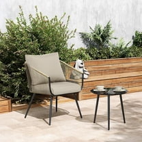 24x24 Inch Deep Seat Outdoor Cushion Set, Khaki Fade-Resistant and Water-Resistant  Chair Cushion for Wicker Chairs, Sofas, Love Seats