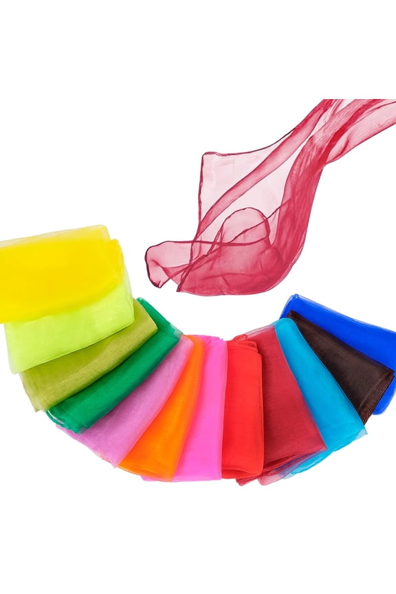 24x24 Inch Solid Chiffon Square Scarf - Lightweight Flowy Nylon Dance Performance Prop for Women, Versatile Fashion Accessory for Rhythmic Gymnastics & Yoga X