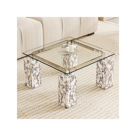 24x24 Inch Square Tempered Glass Table Top - Heat Resistant Clear Transparent Separate Desktop For Kitchen Restaurant Dining, Multi-Functional Sturdy Surface No Tools Needed Easy Clean Board