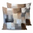 thumbnail image 1 of 24x24 Pillow Covers Set of 2, Abstract Gray Brown Throw Pillow Covers Decorative Couch Cushion Case, Oil Painting Color Blocks Microfiber Square Pillowcases for Bedroom Car Living Room, 1 of 7