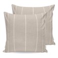thumbnail image 1 of 24x24 Pillow Covers Set of 2, Beige Striped Throw Pillow Covers Decorative Couch Cushion Case, Farmhouse Linen Texture Line Stripes Microfiber Square Pillowcases for Bedroom Car Living Room, 1 of 9