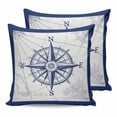 thumbnail image 1 of 24x24 Pillow Covers Set of 2, Blue Compass Nautical Throw Pillow Covers Decorative Couch Cushion Case, Coastal Abstract Art Retro Microfiber Square Pillowcases for Bedroom Car Living Room, 1 of 7