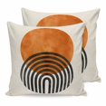 thumbnail image 1 of 24x24 Pillow Covers Set of 2, Boho Sun Disc Throw Pillow Covers Decorative Couch Cushion Case, Middle Century Abstract Orange Black Beige Microfiber Square Pillowcases for Bedroom Car Living Room, 1 of 9